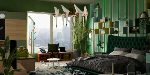 Slytherin Green Bedroom