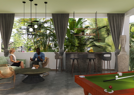 Resort lounge in paradise  Design Rendering