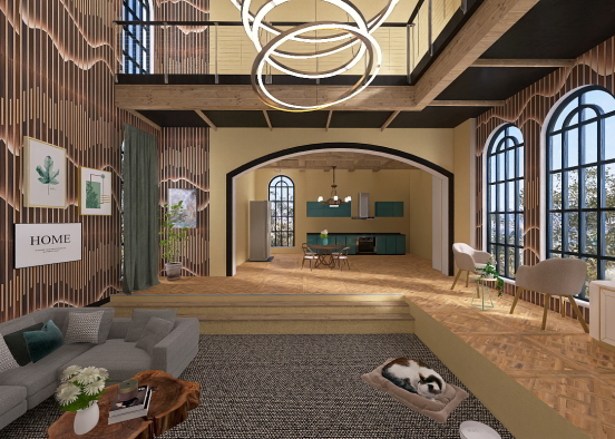 Multi living room/openspace Design Rendering
