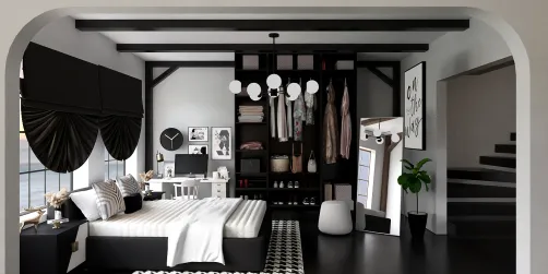 Black and white bedroom🖤🤍