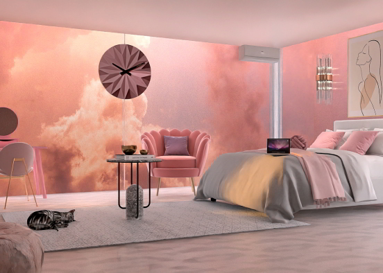 Simple Pinky Bedroom..🥹🩷 Design Rendering