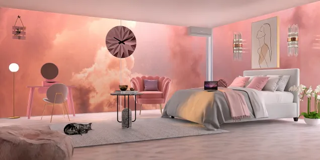 Simple Pinky Bedroom..🥹🩷