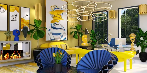 A wonderful yellow blue Office.💛💙