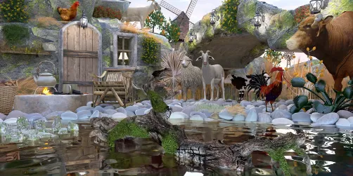 Riverside rock house 