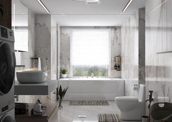 Beautiful marble bathroom  Design Rendering
