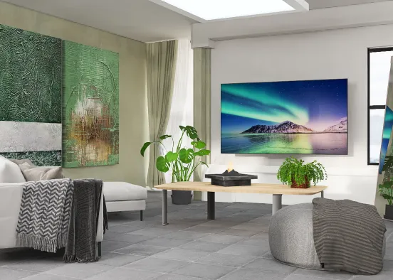Sala de estar sencilla Design Rendering