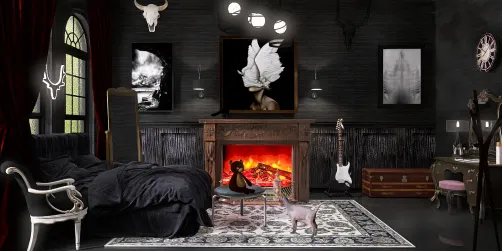 ♧~Gothic, dark and moody bedroom~♧