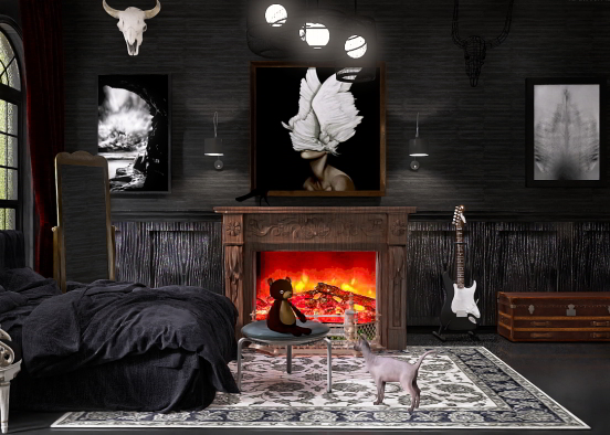 ♧~Gothic, dark and moody bedroom~♧ Design Rendering