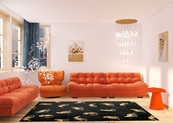 My autumn living room. Design Rendering