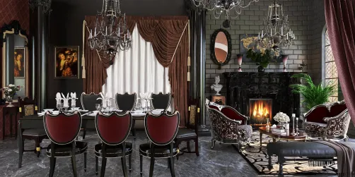 Gothic Living and Dining area 