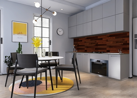 Modern minimalistic kitchen Design Rendering