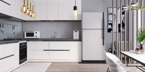 modern simplistic kitchen area 