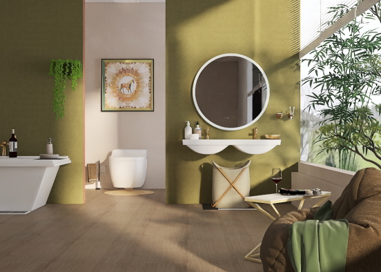 bathroom green lines 🍃 Design Rendering