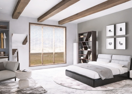 modern bedroom ( inspired by Ana J). Design Rendering