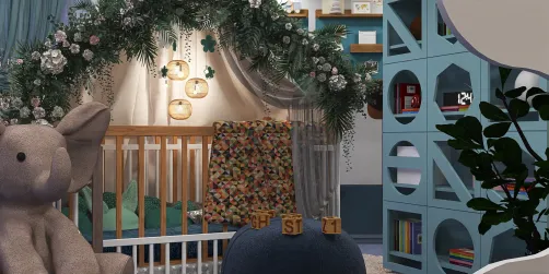 Cyan Blue Baby Room