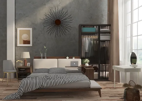 Modern bedroom 🛏 🩶✨️  Design Rendering