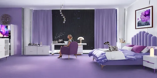 Purple Bedroom and Office 