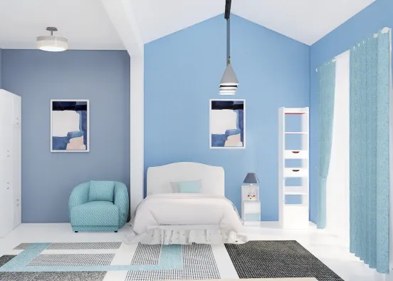 BLUE Badroom Design Rendering