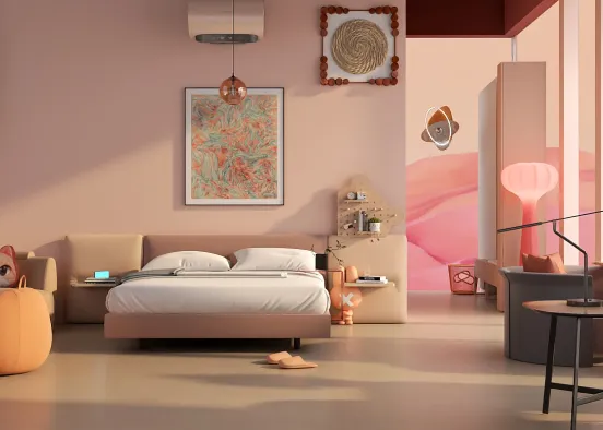 Peach fuzz bed room🍑  Design Rendering