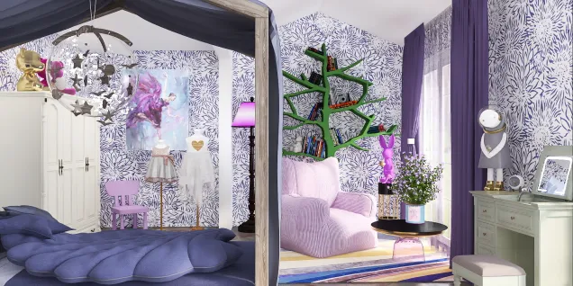 Purple room for a little girl.🍭🍭🍇