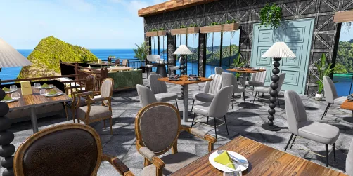 tropical island outdoor seating 