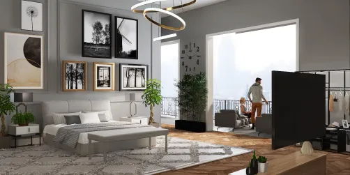 This is a modern balcony room