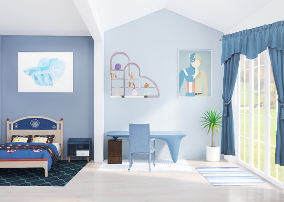 Blu bedroom for my baby boy! Design Rendering