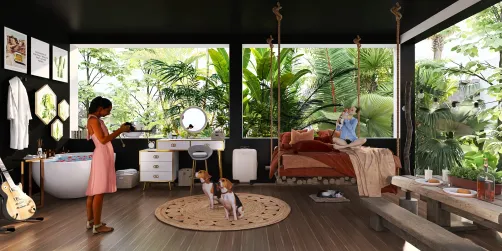 black outdoor bedroom