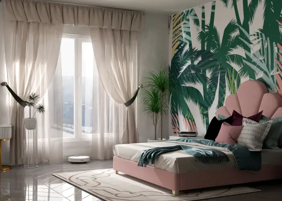 Bright and modern bedroom. 🌴🌷

 Design Rendering