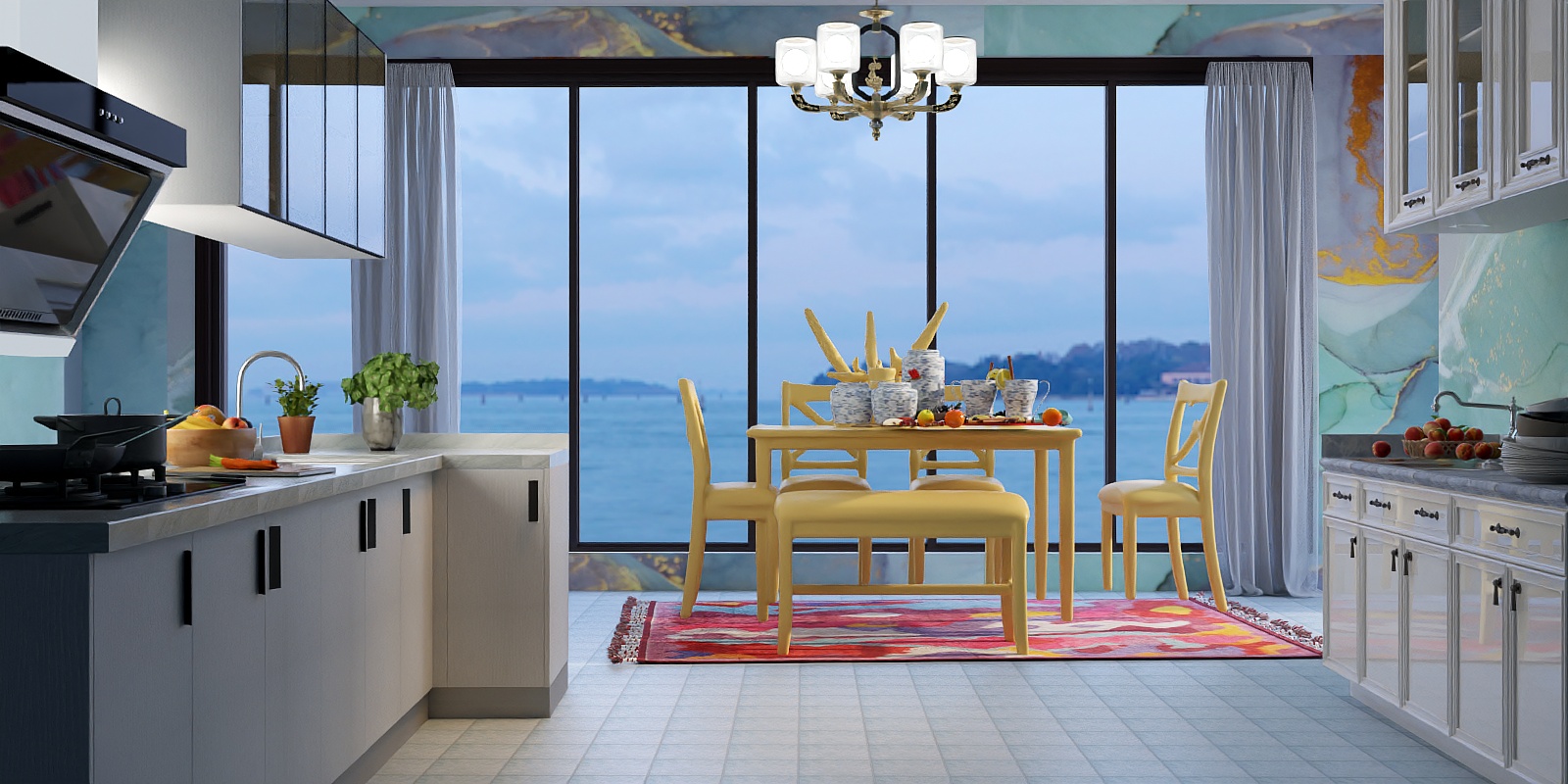 Serene Coastal Kitchen