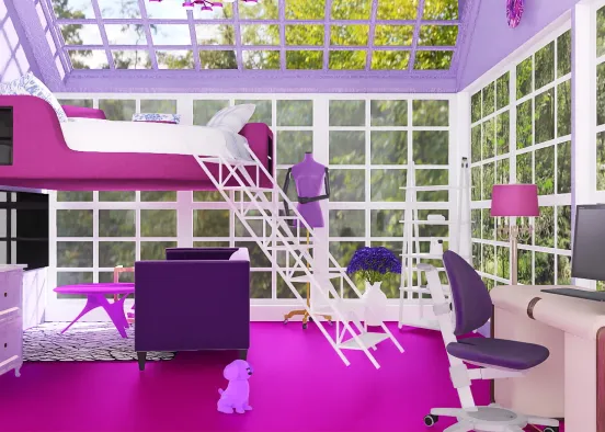 purple 💜 room Design Rendering