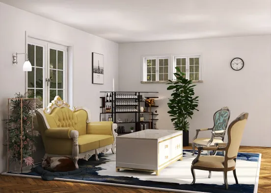 #  The kitty always chooses the best room Renderização de Design
