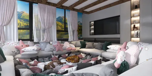 Movie room with the cats 