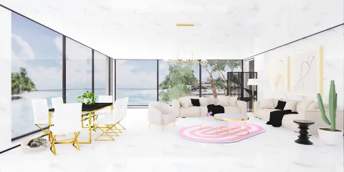 Une pièce de vie glamour cocooning 