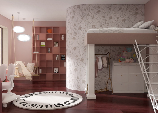 Tween bedroom with Kitty Design Rendering
