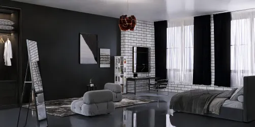 fireplace in the bedroom black and White