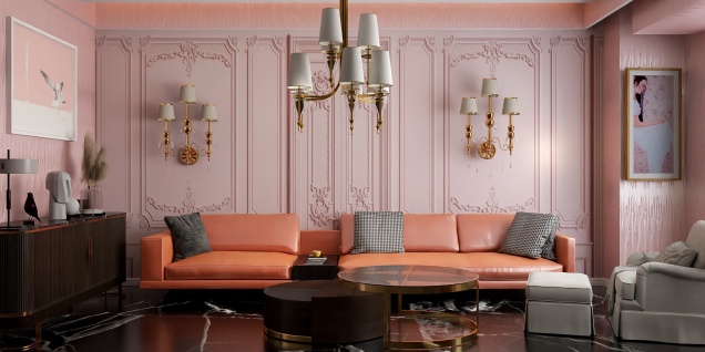 Peach living room idea 💡