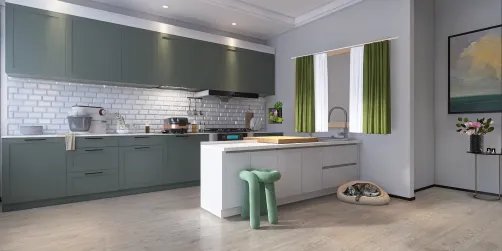Umm how much green is too much green kitchen