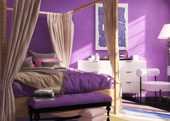 Purple Passion Bedroom Design Rendering