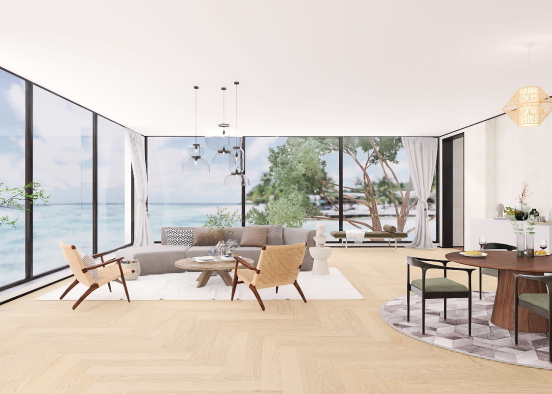 Living Room Chill in Greece Design Rendering