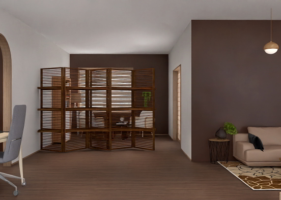 Brown room  Design Rendering