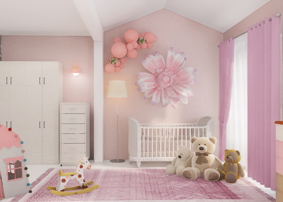 🩷Baby girl's bedroom Design Rendering
