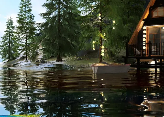 # cabin by the lake Renderização de Design