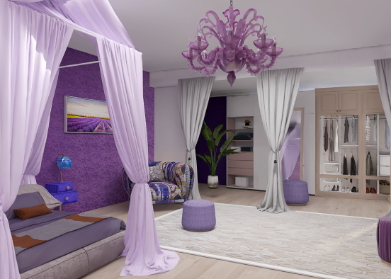 purple and white  Design Rendering