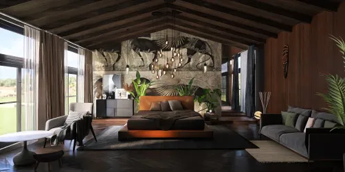 Industrial style bedroom 
