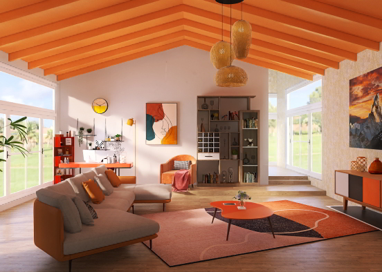 Autumn style living room 🍂 Design Rendering