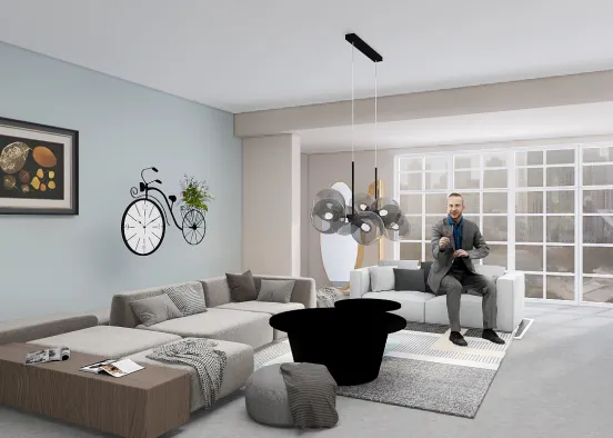 Living room modern Design Rendering