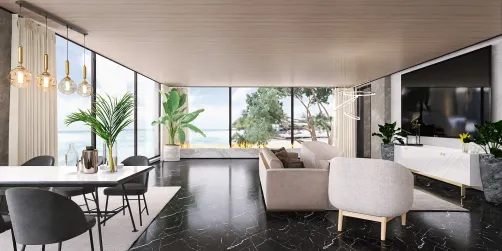 Luxury living room apartment in Hawaii
