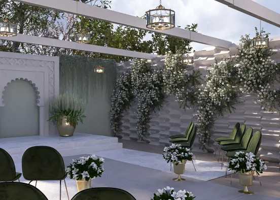 Green and gold wedding  Design Rendering