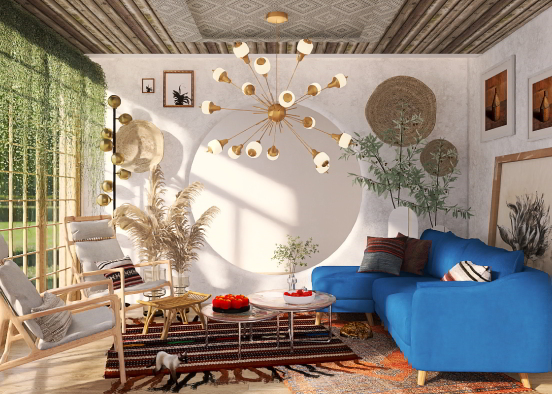 modern spanish living room  Design Rendering